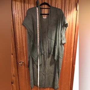 Olive military green gauze shrug - kimono, OS, new